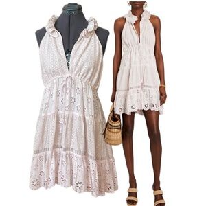 SAYLOR Jessika Light Pink Eyelet Lace Mini Dress Size Small